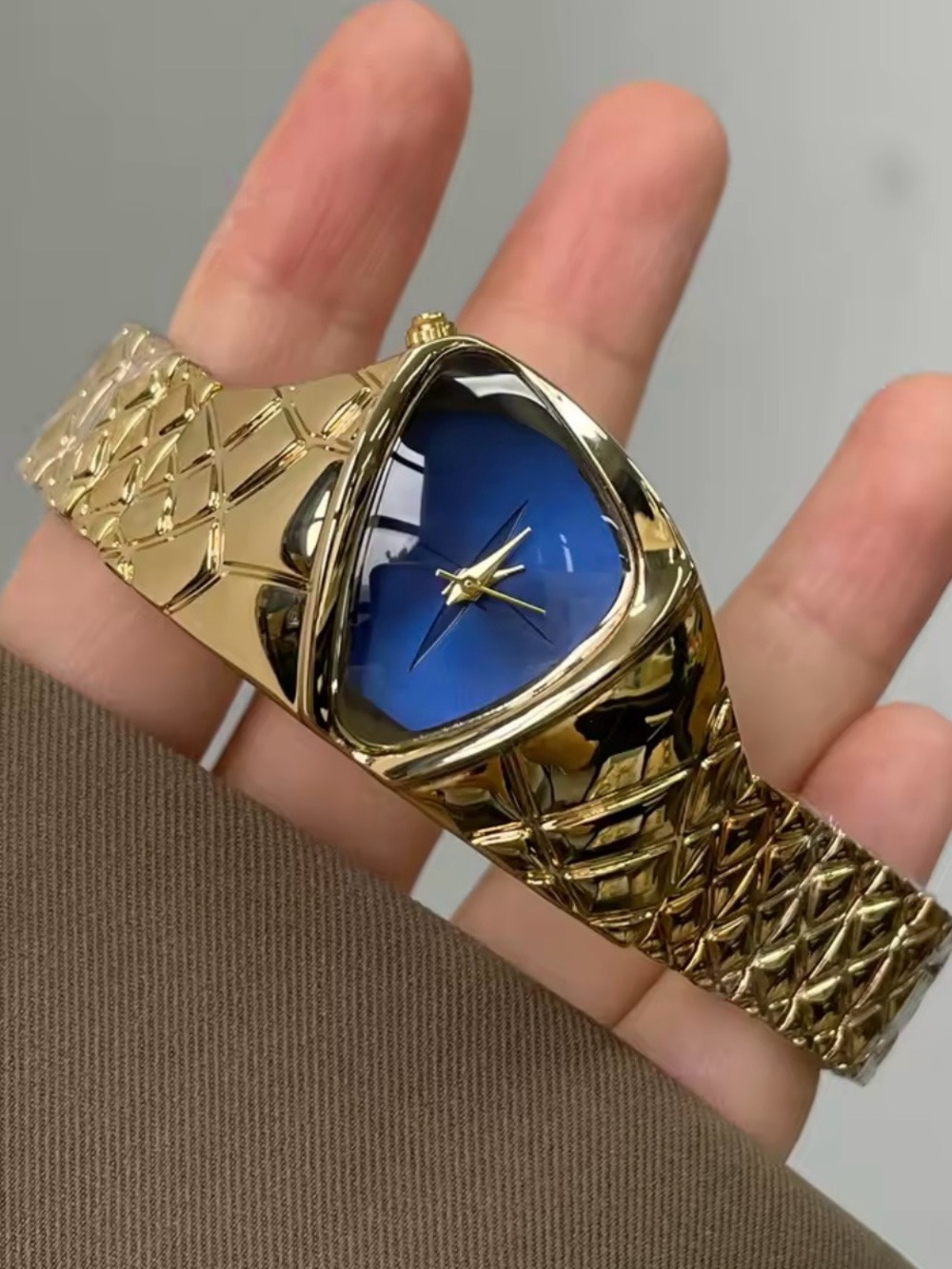Target Gold-Tone Watch with Blue Dial